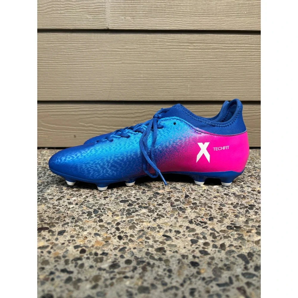 Adidas X 16.3 FG Techfit Mens Soccer Cleats Blue Pink BB5641 Size 12.5